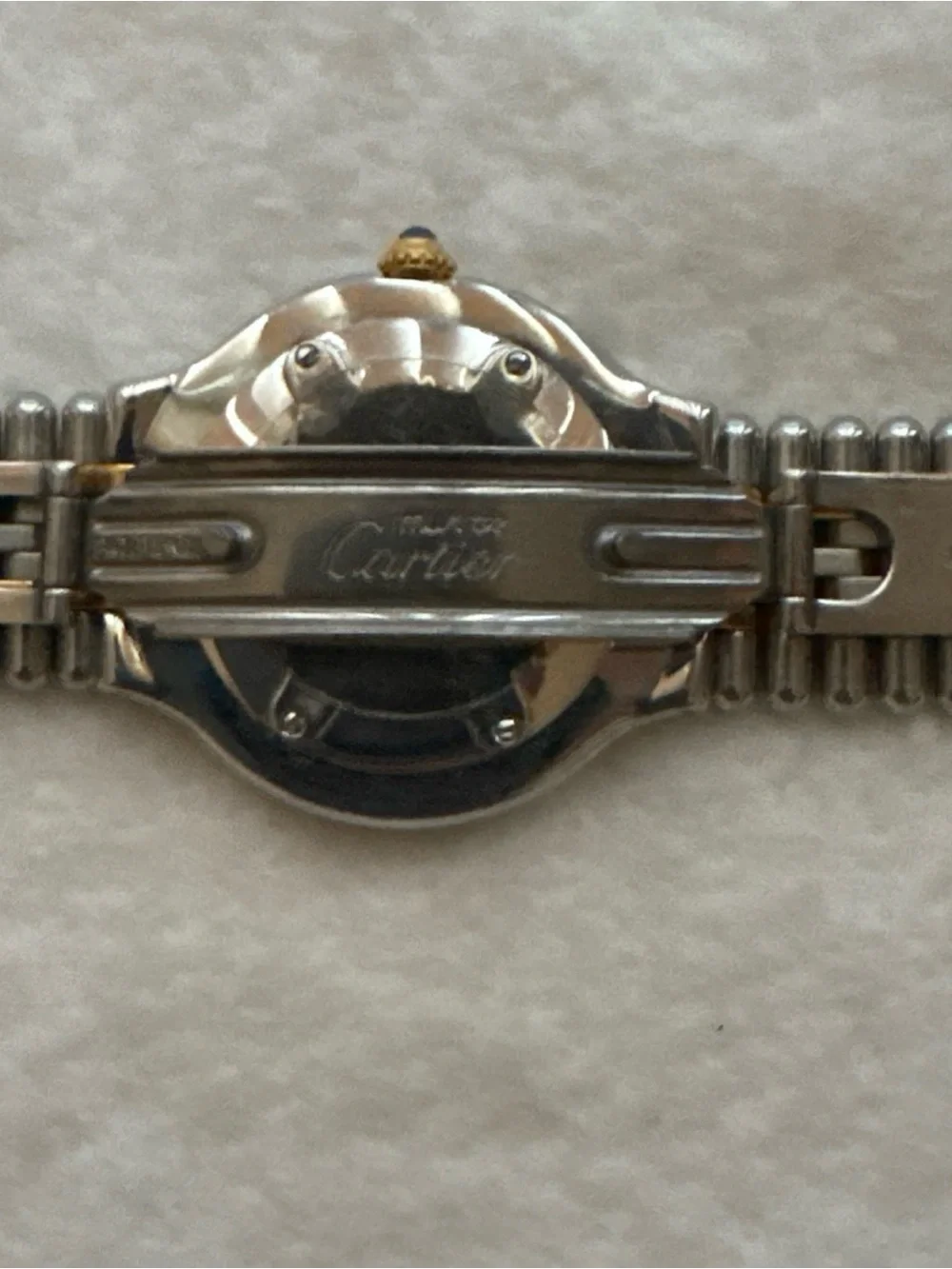 Cartier Two-Tone Silver and Gold Roman Numeral Women's Watch 1330 - Picture 4 of 5